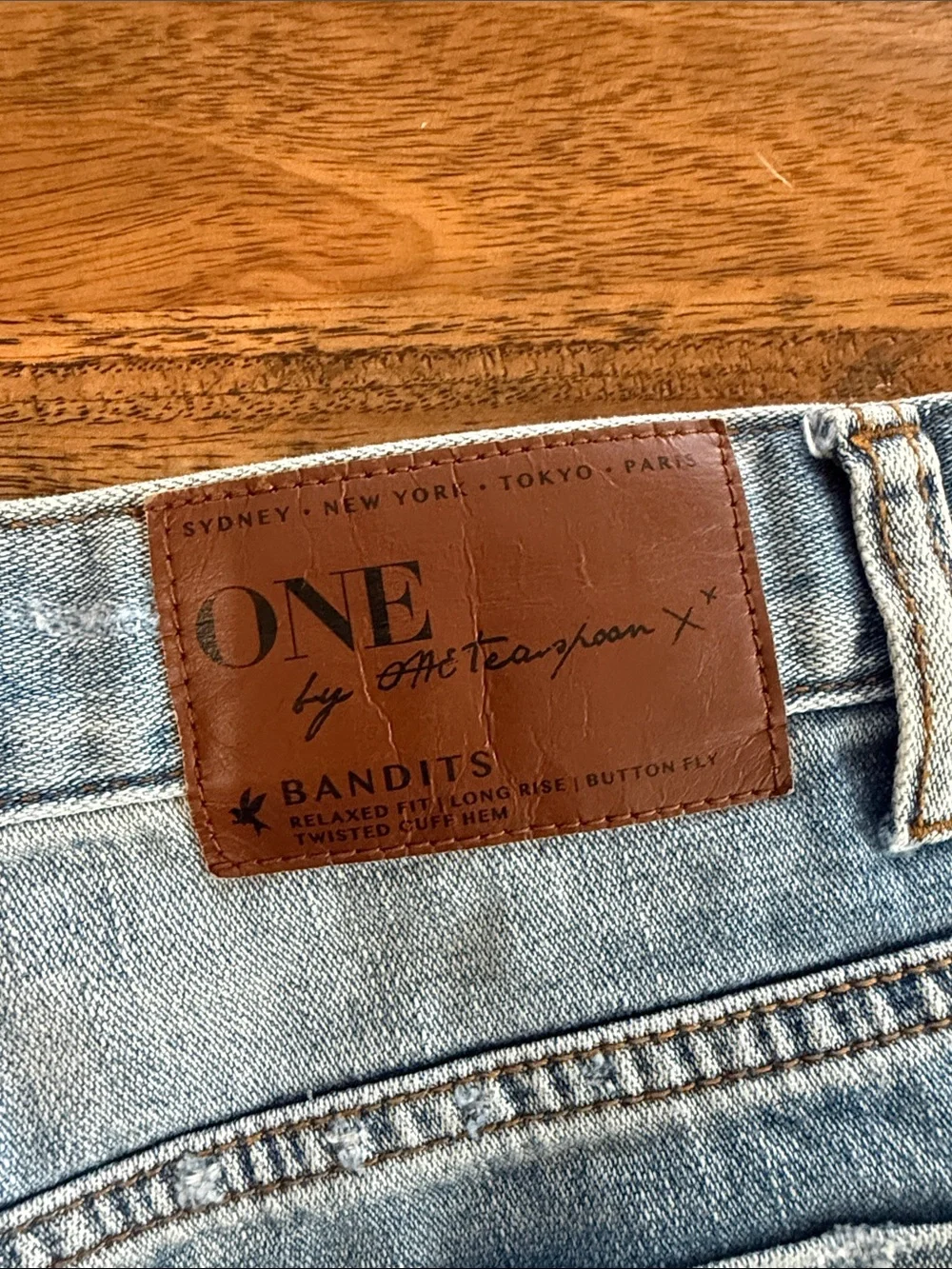 One Teaspoon Light Blue Bandits Distressed Cutoff Denim Shorts